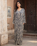 Alina Monochrome Silk Kaftan - image 1