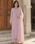 Anaya Blush Embroidered Three-Piece — Blush pink Pakistani formal suit by Veera Studio, view 1