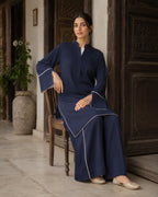 Areeba Navy Self-Silk Set - image 4
