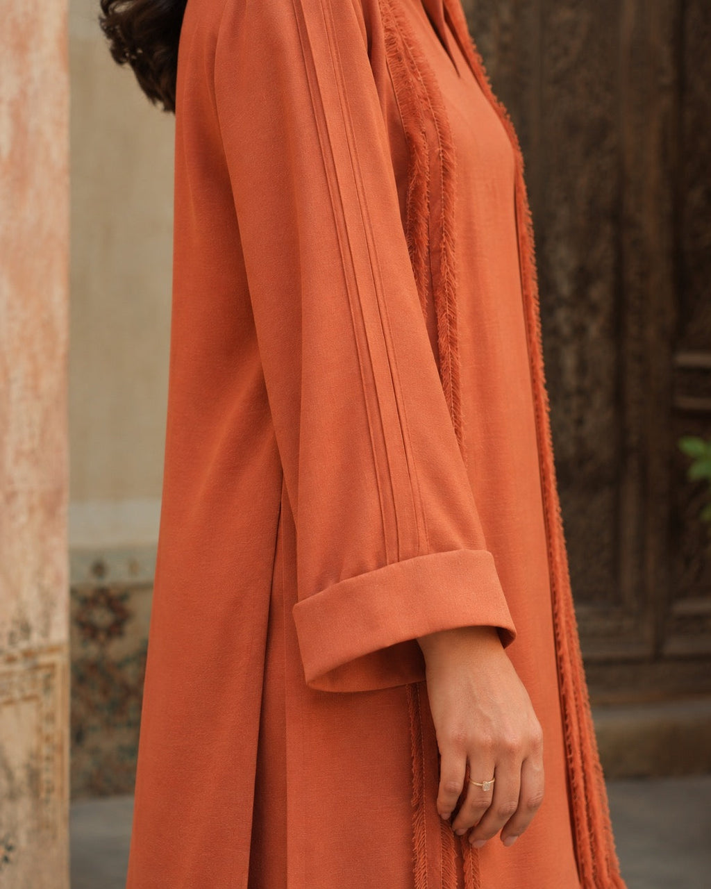 Aiza Rust Embroidered Set
