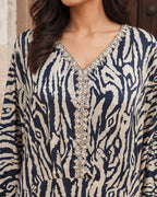 Alina Monochrome Silk Kaftan