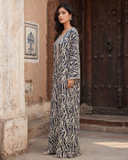 Alina Monochrome Silk Kaftan