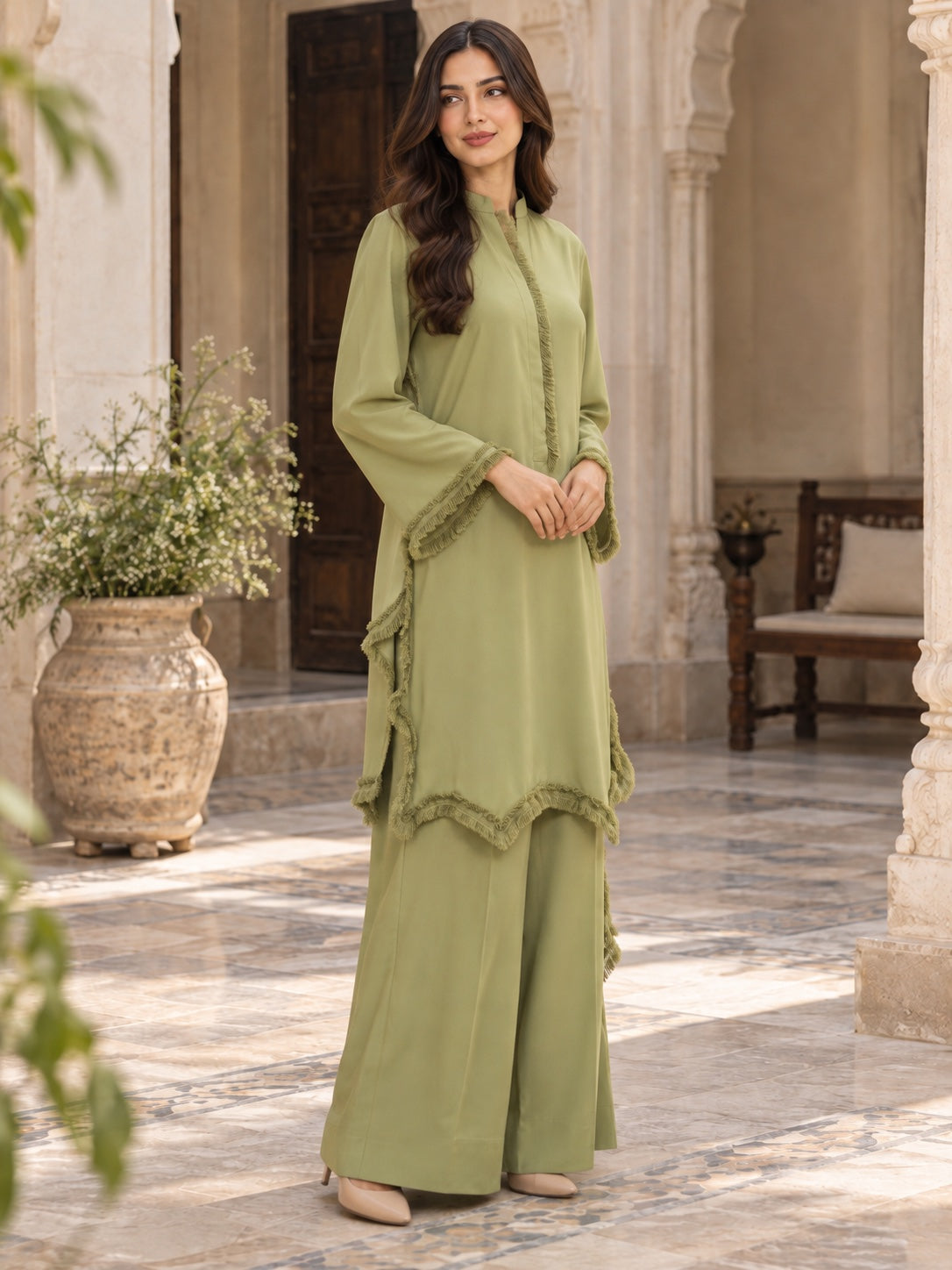 Ayla Olive Fringe Co-ord Set - image 2