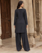 Eshal Charcoal Farshi Shalwar Set