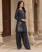 Eshal Charcoal Farshi Shalwar Set