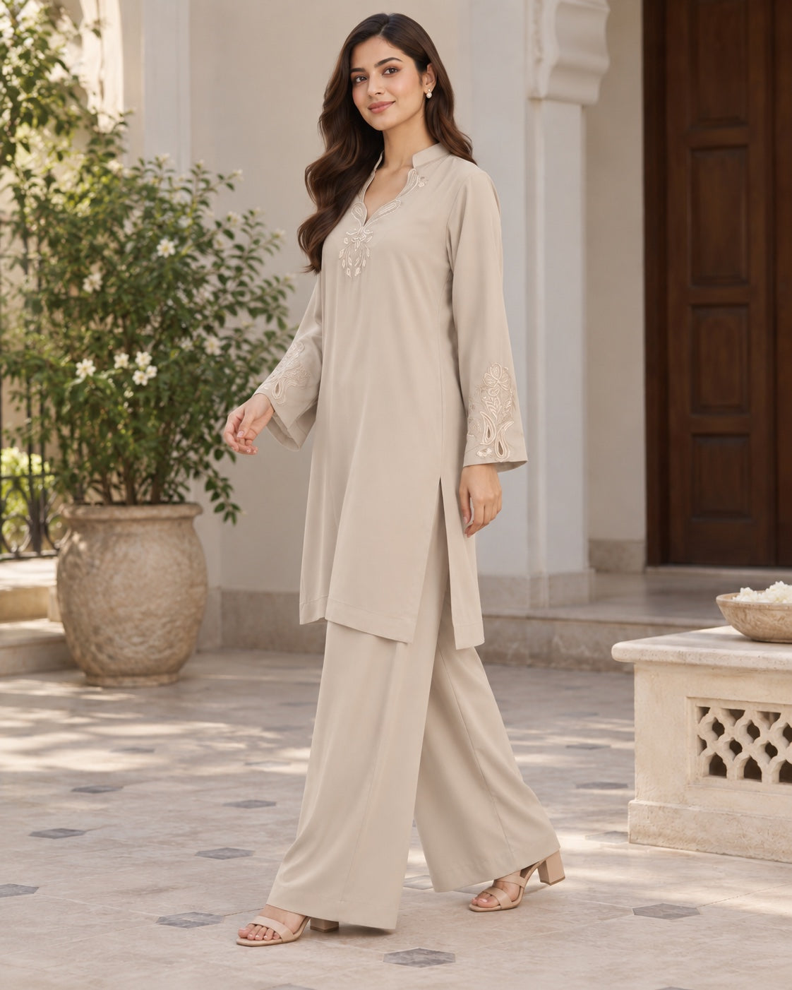 Iman Stone Embroidered Co-ord Set - image 3