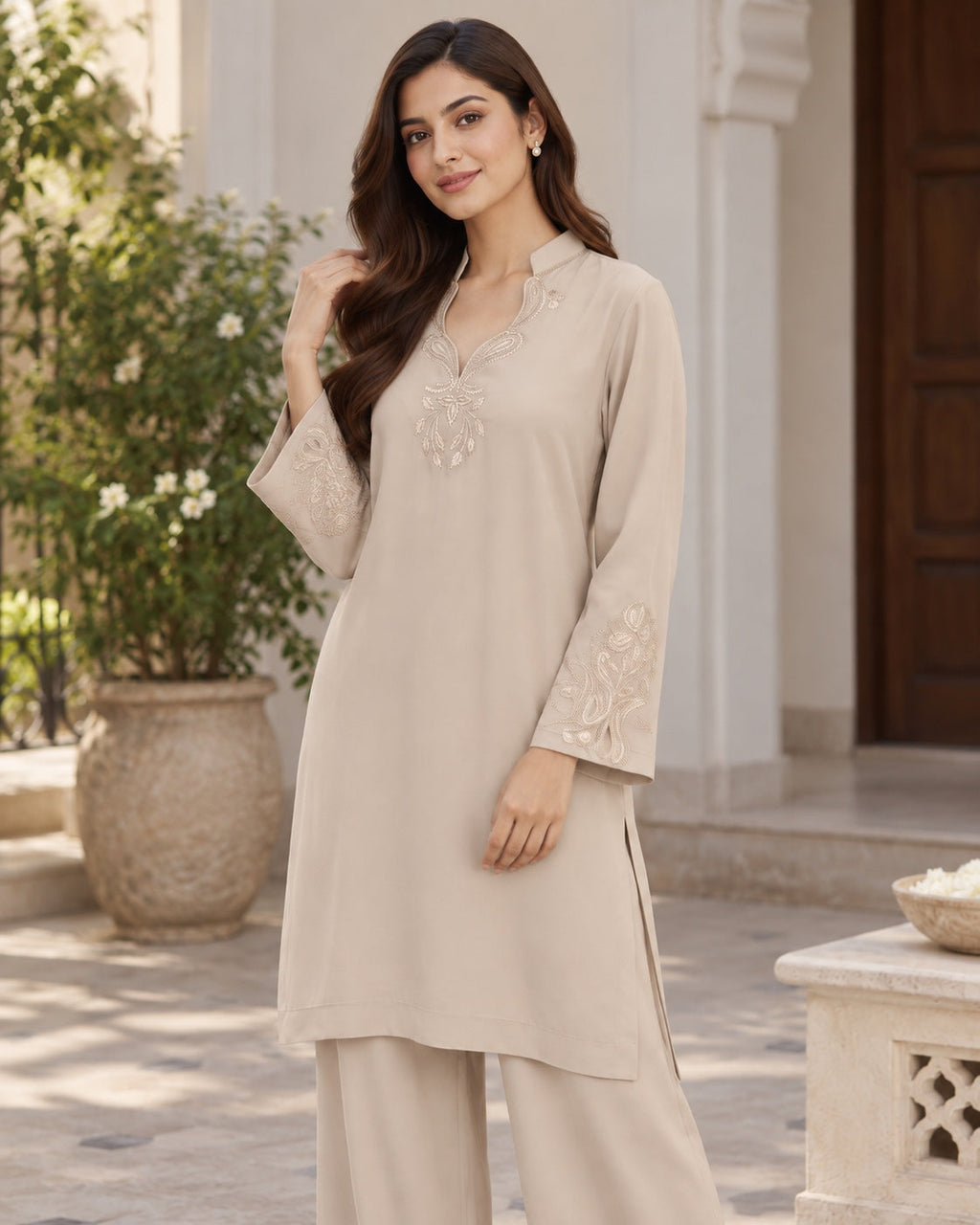 Iman Stone Embroidered Co-ord Set - image 4
