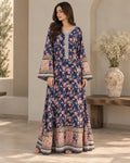 Mahveen Navy Floral Kaftan - image 1