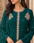 Marziya Emerald Shamoz Silk Suit