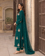 Marziya Emerald Shamoz Silk Suit