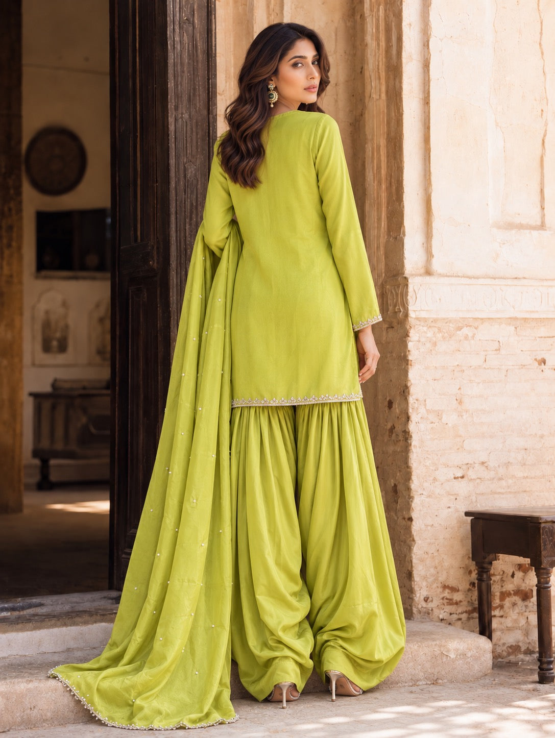 Meerab Lime Farshi Shalwar Suit