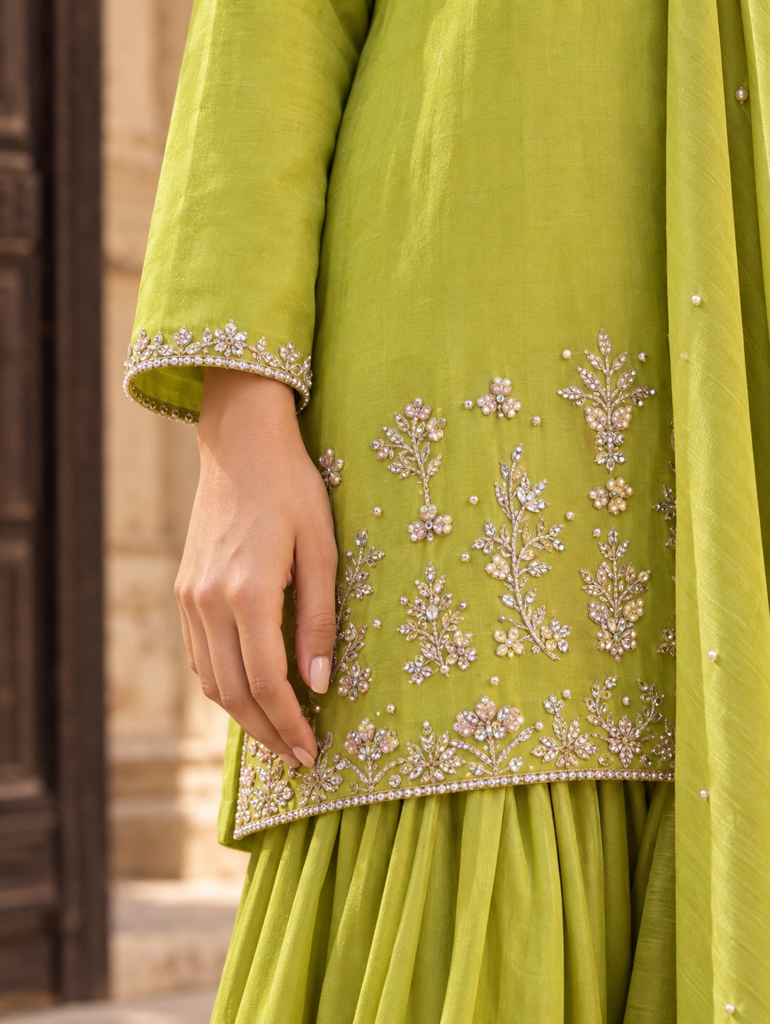 Meerab Lime Farshi Shalwar Suit