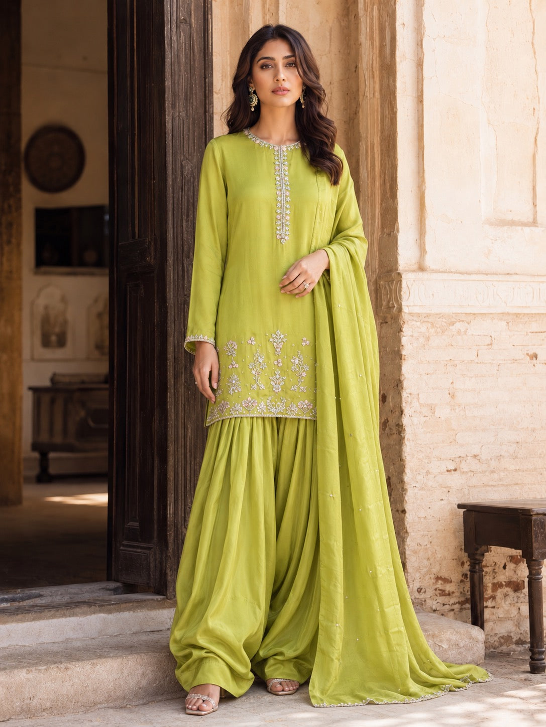 Meerab Lime Farshi Shalwar Suit