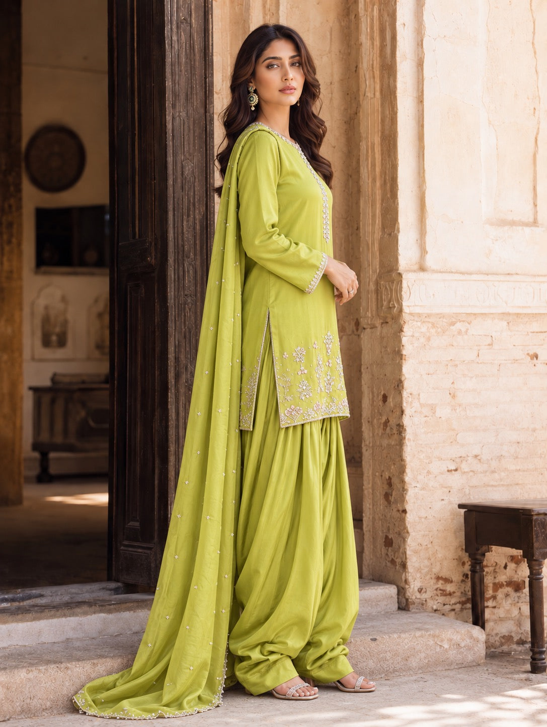 Meerab Lime Farshi Shalwar Suit