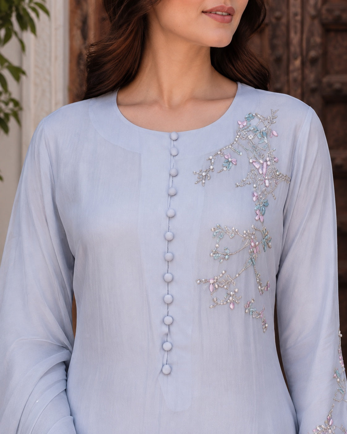 Neelum Powder Blue Three-Piece
