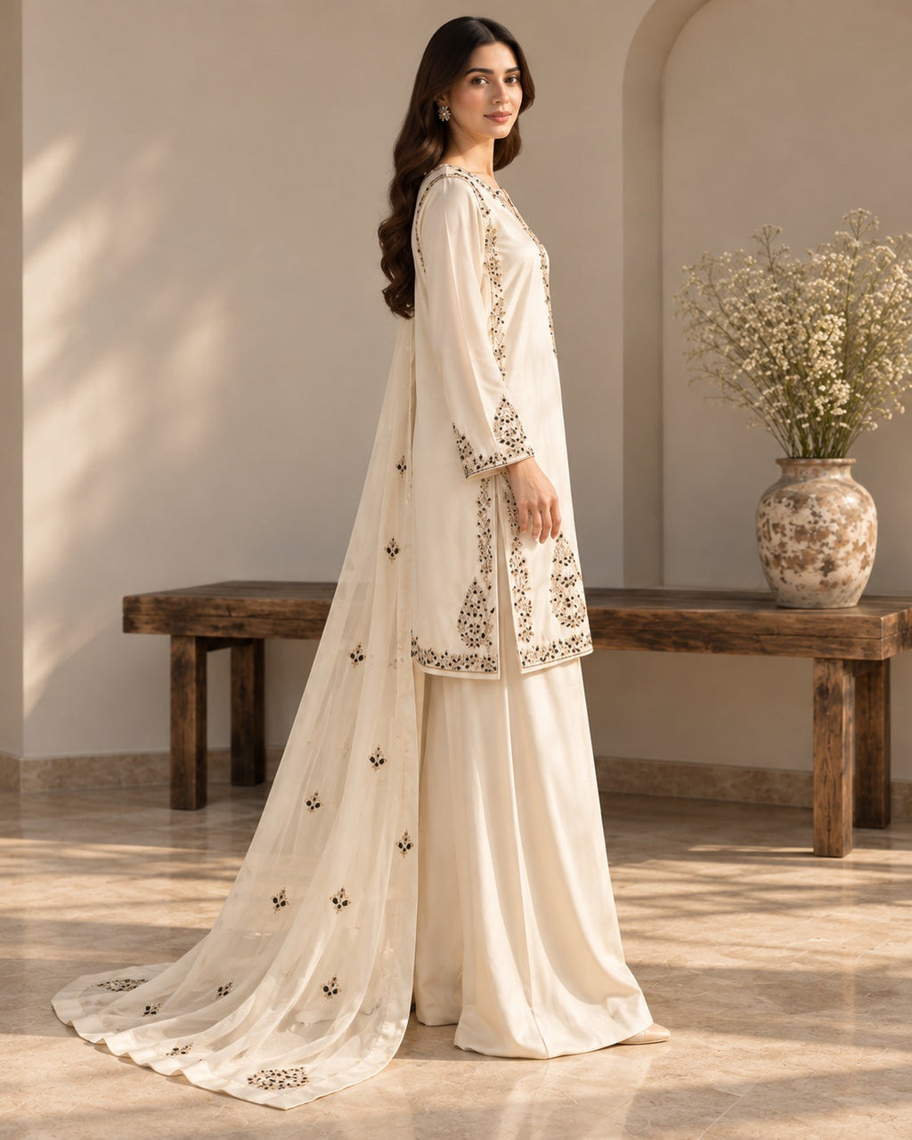 Noor Ivory Crystal Three-Piece - image 2