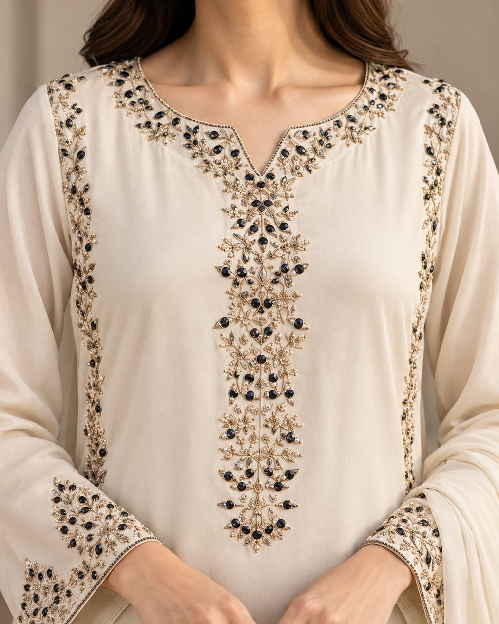 Noor Ivory Crystal Three-Piece - image 4