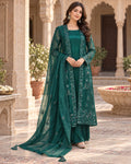 Rania Emerald Embroidered Four-Piece