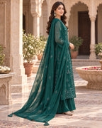 Rania Emerald Embroidered Four-Piece