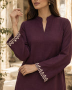 Sana Plum Self-Silk Set