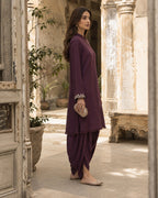 Sana Plum Self-Silk Set